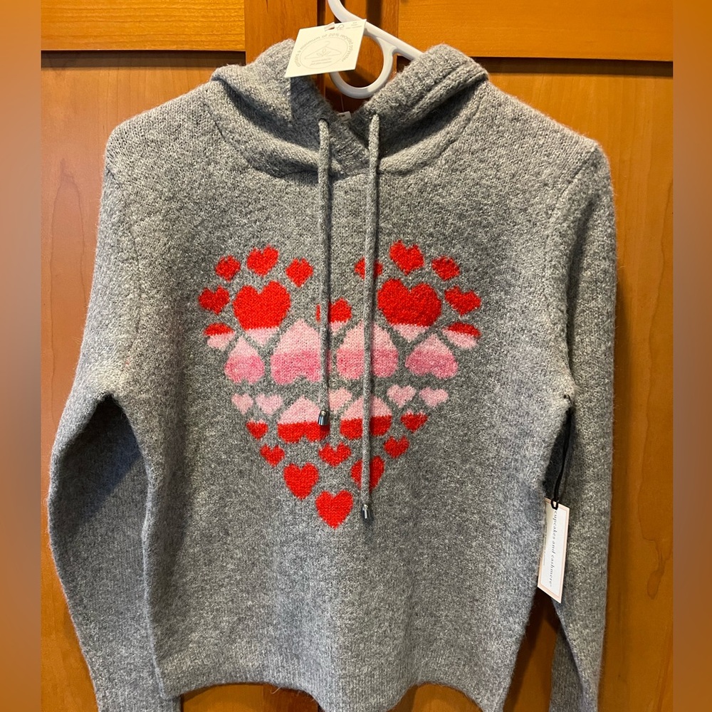 NWT Cupcake and Cashmere Hooded Heart Sweater